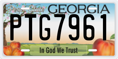 GA license plate PTG7961