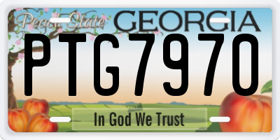 GA license plate PTG7970