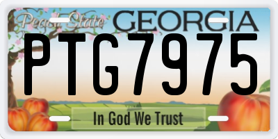 GA license plate PTG7975