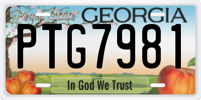 GA license plate PTG7981