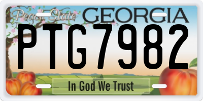 GA license plate PTG7982