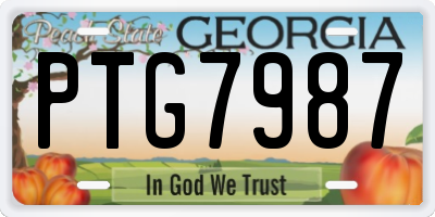 GA license plate PTG7987