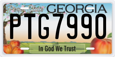GA license plate PTG7990