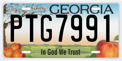 GA license plate PTG7991