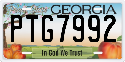 GA license plate PTG7992