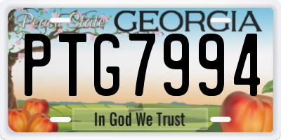 GA license plate PTG7994