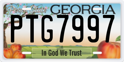 GA license plate PTG7997