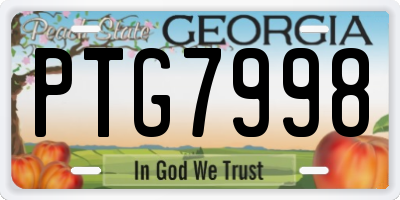 GA license plate PTG7998