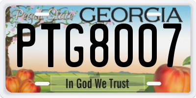 GA license plate PTG8007
