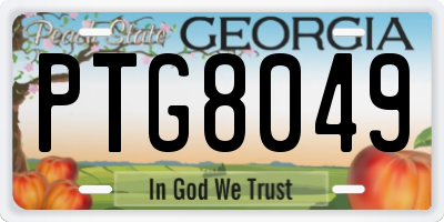 GA license plate PTG8049