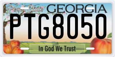GA license plate PTG8050
