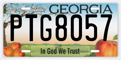 GA license plate PTG8057