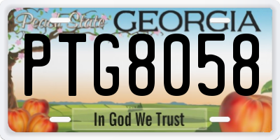 GA license plate PTG8058