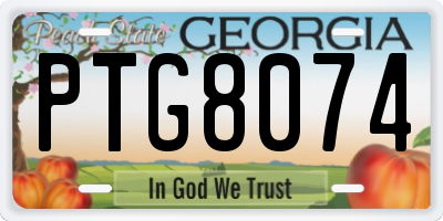 GA license plate PTG8074