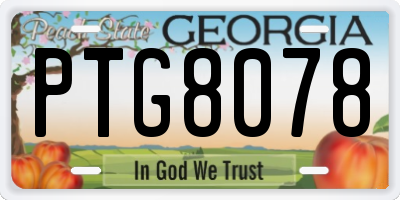 GA license plate PTG8078