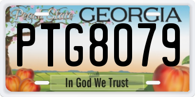 GA license plate PTG8079