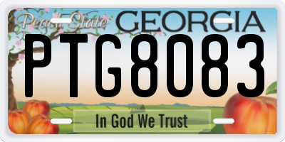 GA license plate PTG8083