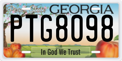 GA license plate PTG8098