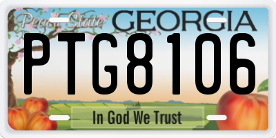 GA license plate PTG8106