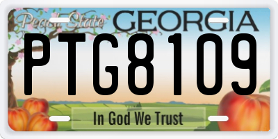 GA license plate PTG8109