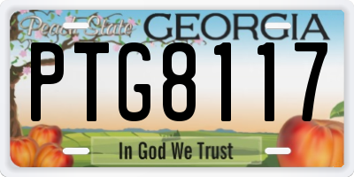 GA license plate PTG8117