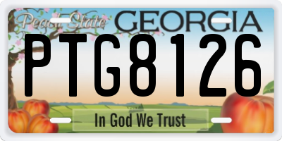 GA license plate PTG8126