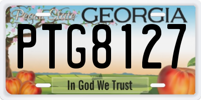 GA license plate PTG8127