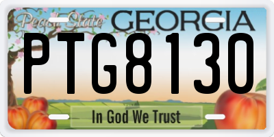 GA license plate PTG8130