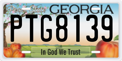 GA license plate PTG8139