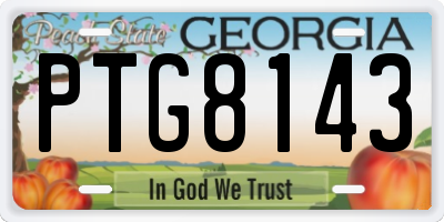 GA license plate PTG8143