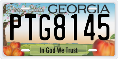 GA license plate PTG8145