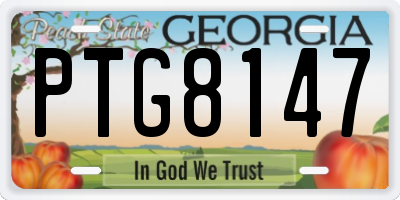 GA license plate PTG8147