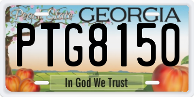 GA license plate PTG8150