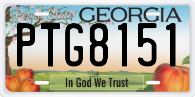 GA license plate PTG8151