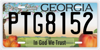 GA license plate PTG8152