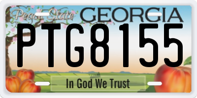GA license plate PTG8155