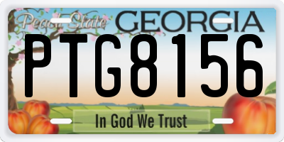 GA license plate PTG8156