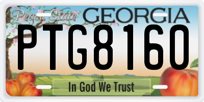 GA license plate PTG8160