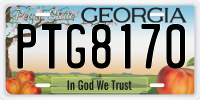 GA license plate PTG8170