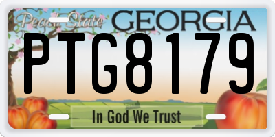 GA license plate PTG8179