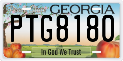 GA license plate PTG8180
