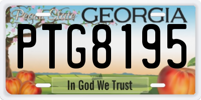 GA license plate PTG8195