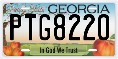 GA license plate PTG8220