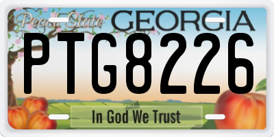 GA license plate PTG8226
