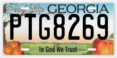 GA license plate PTG8269