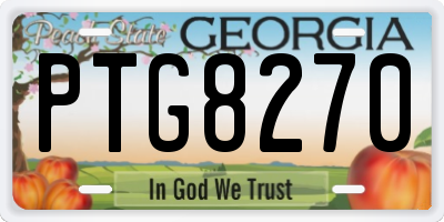 GA license plate PTG8270