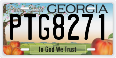 GA license plate PTG8271