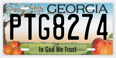GA license plate PTG8274