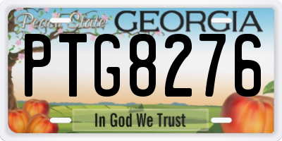 GA license plate PTG8276