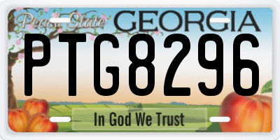 GA license plate PTG8296